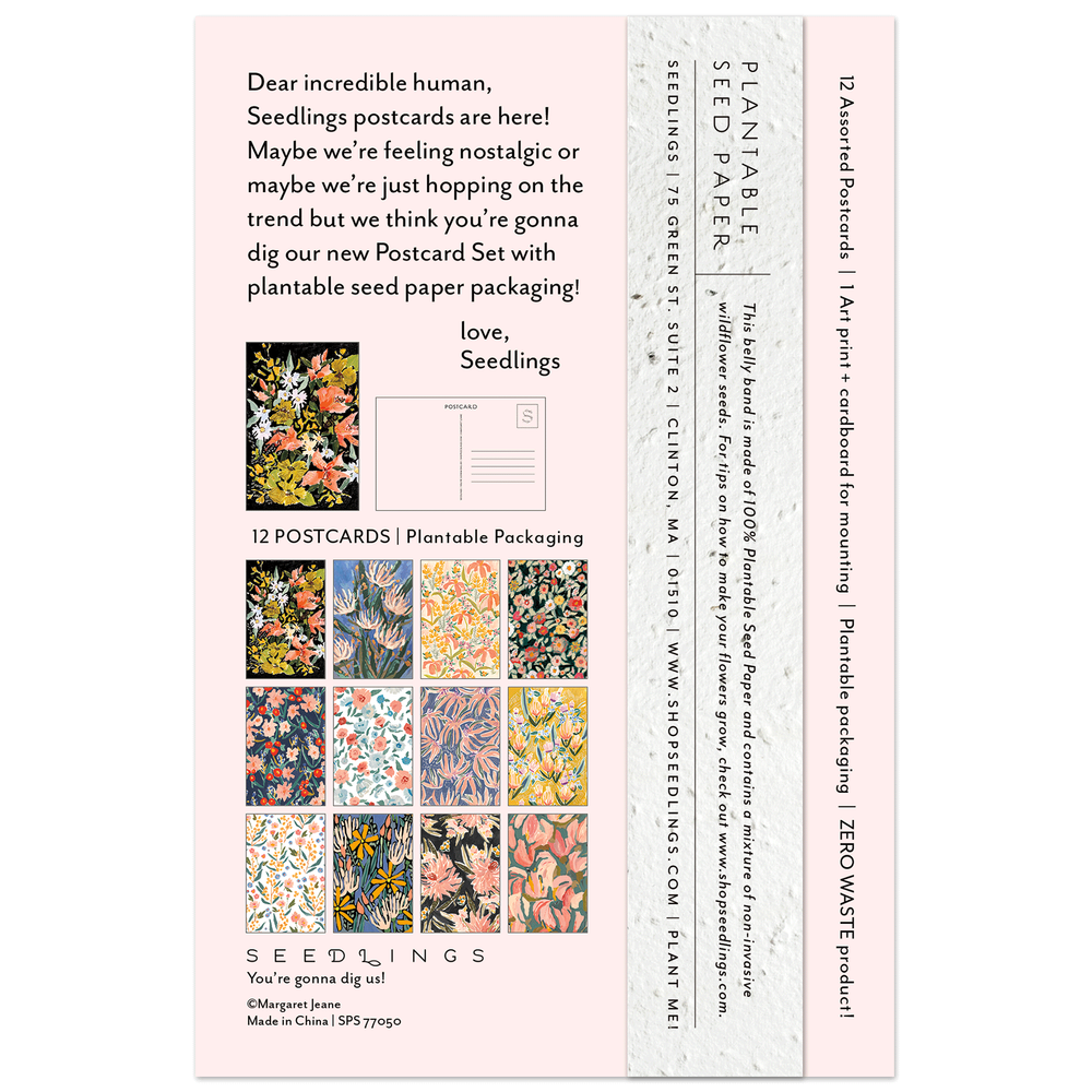 NEW!! Vintage Floral Seedlings Postcard Set | SPS77050 — Seedlings